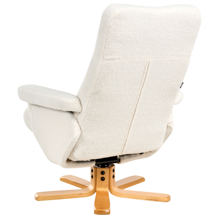 Fotoliu cu recliner EPSE cu taburet Boucle Alb-murdar [9]