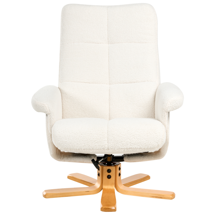 Fotoliu cu recliner EPSE cu taburet Boucle Alb-murdar [7]