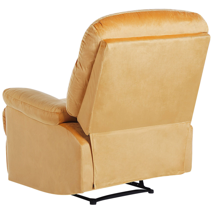 ESLOV Recliner Armchair Retractable Footrest Velvet Mustard Yellow [6]