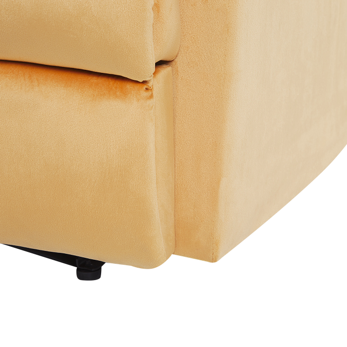 ESLOV Recliner Armchair Retractable Footrest Velvet Mustard Yellow [9]