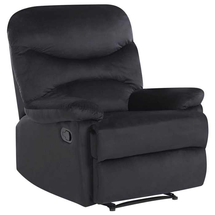 ESLOV reclining armchair Retractable footrest Velvet Black [2]