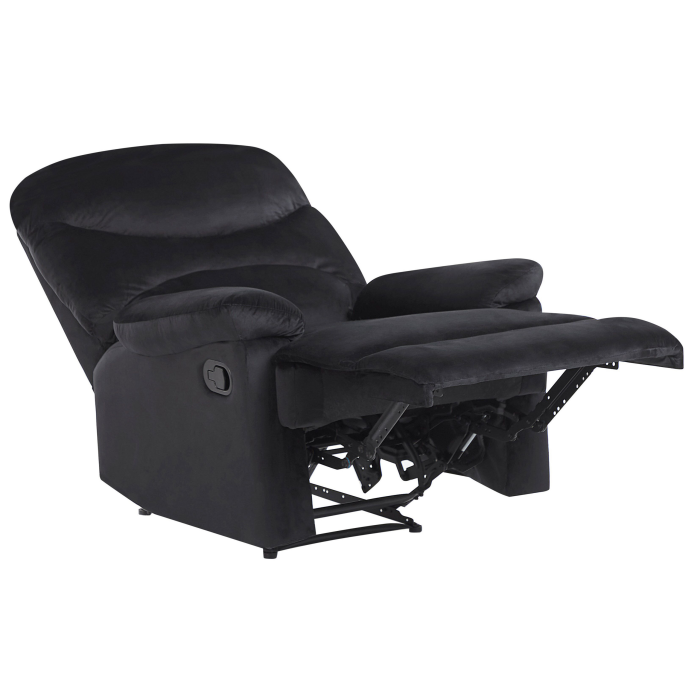 ESLOV reclining armchair Retractable footrest Velvet Black [5]