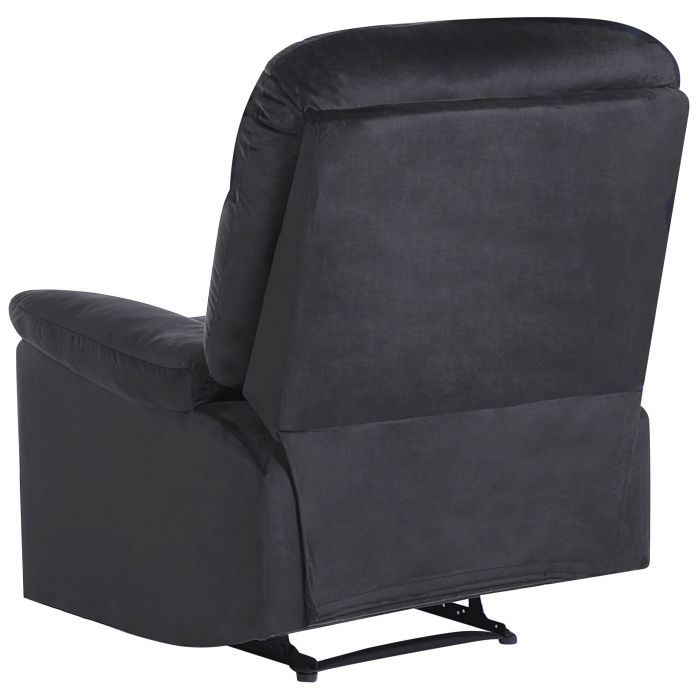 ESLOV reclining armchair Retractable footrest Velvet Black [6]