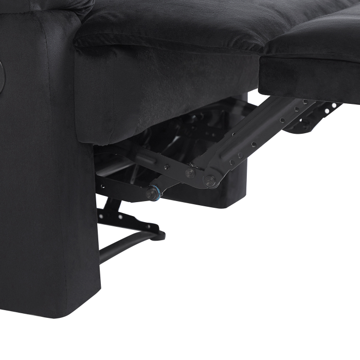 ESLOV reclining armchair Retractable footrest Velvet Black [8]