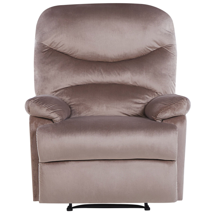 ESLOV recliner armchair Retractable footrest Velvet Taupe Beige [4]