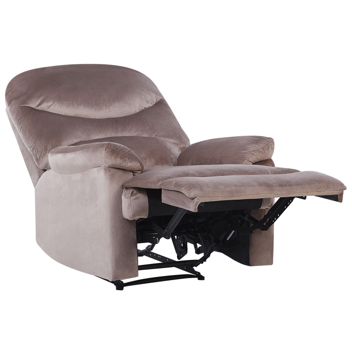 ESLOV recliner armchair Retractable footrest Velvet Taupe Beige [5]