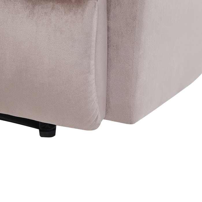 ESLOV recliner armchair Retractable footrest Velvet Taupe Beige [9]