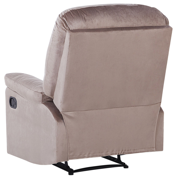 ESLOV recliner armchair Retractable footrest Velvet Taupe Beige [6]