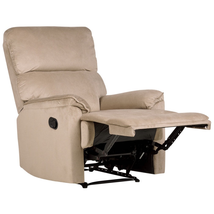 Recliner armchair EVERTON Retractable footrest Light Brown [5]