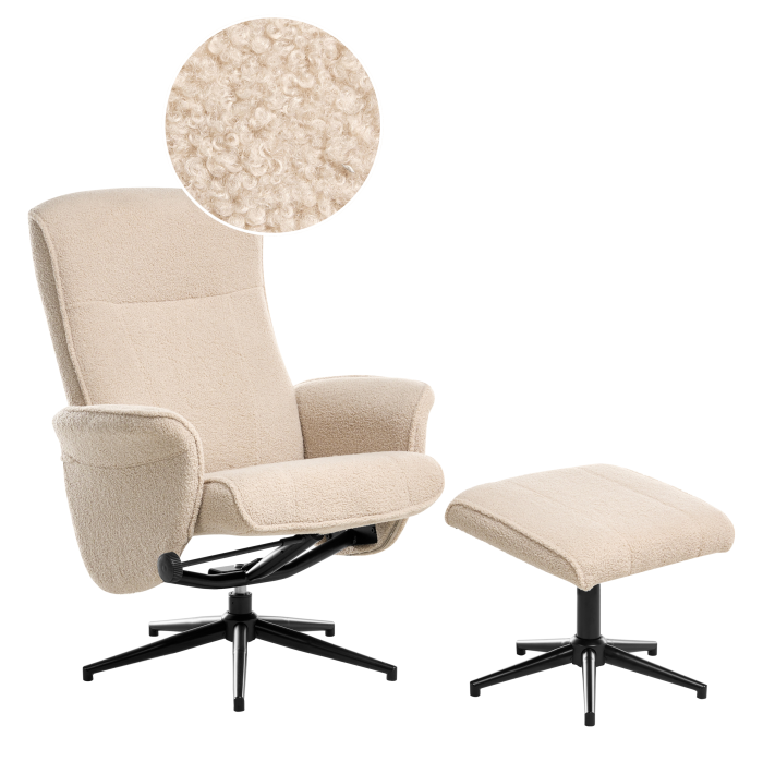 Recliner armchair JAPET Boucle Beige [2]