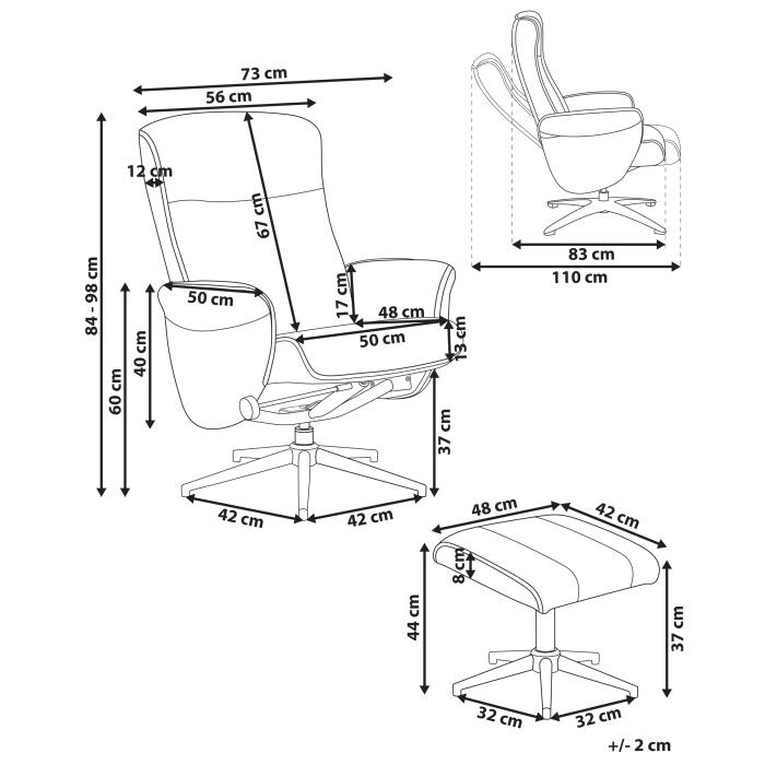 Recliner armchair JAPET Boucle Beige [3]