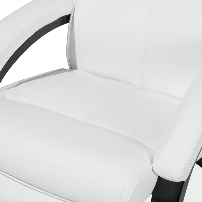Armchair with recliner MIGHT Retractable footrest Eco-leather White [9]