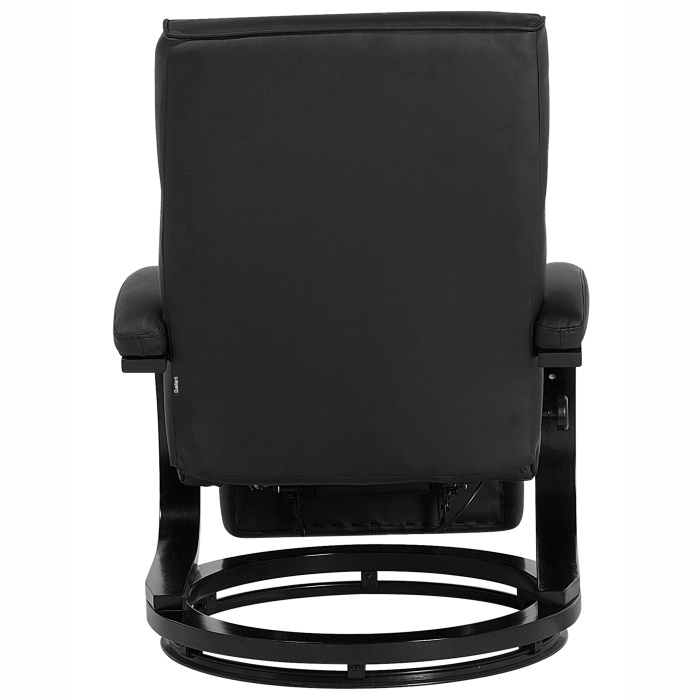 Fotoliu cu recliner MIGHT Suport pentru picioare retractabil Piele ecologică Negru [6]