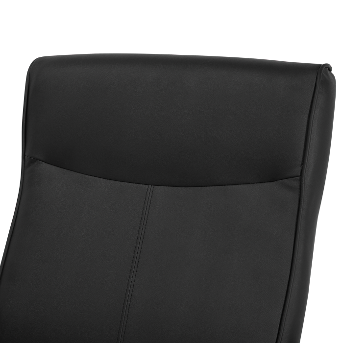 Fotoliu cu recliner MIGHT Suport pentru picioare retractabil Piele ecologică Negru [8]