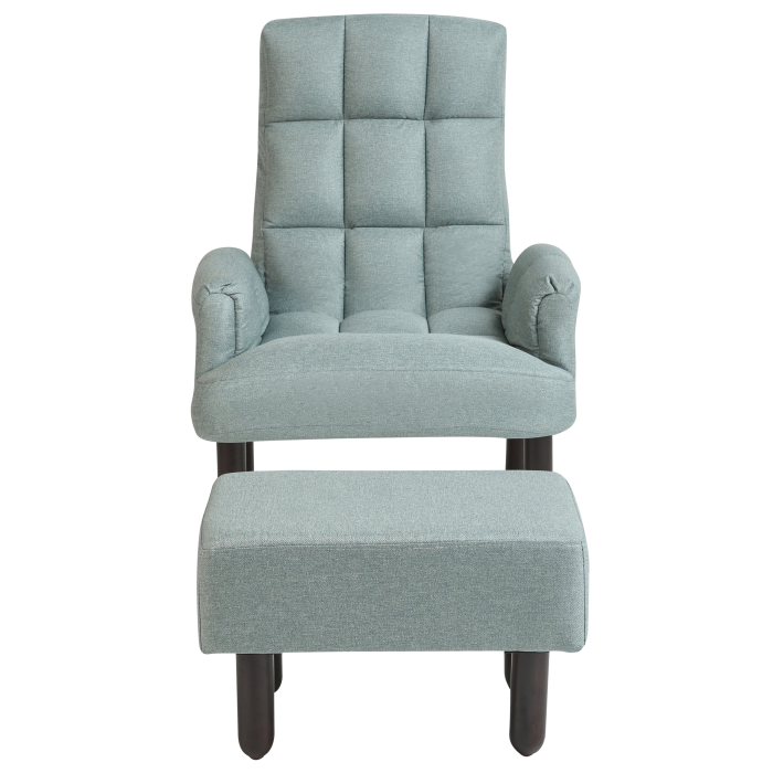 Fotoliu cu recliner OLAND cu taburet In sintetic Verde mentă [6]