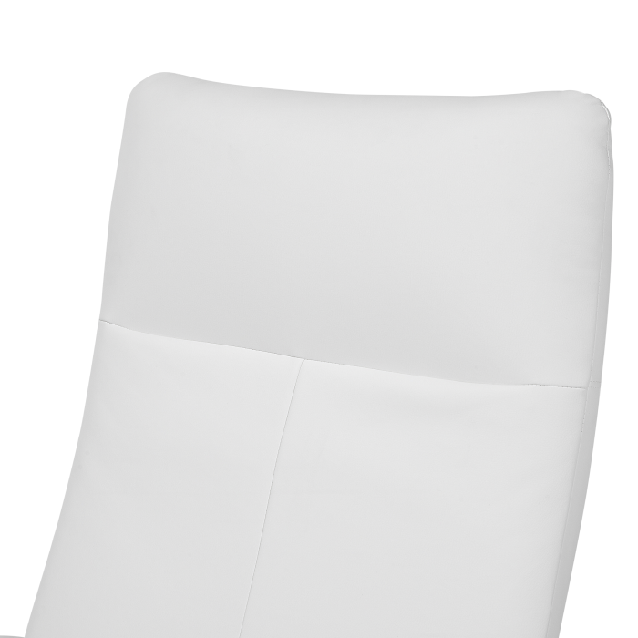 Recliner Armchair PRIME Retractable Footrest Faux Leather White [8]