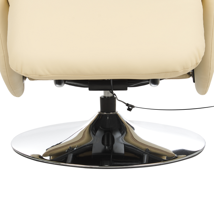 Fotoliu cu recliner PRIME Suport pentru picioare retractabil Piele ecologică Bej deschis [8]