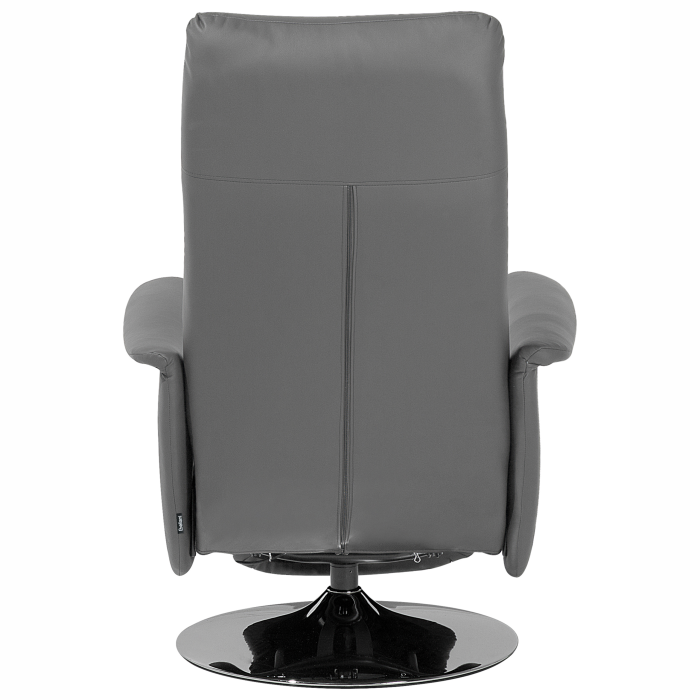 PRIME Recliner Armchair Retractable Footrest Faux Leather Grey [6]