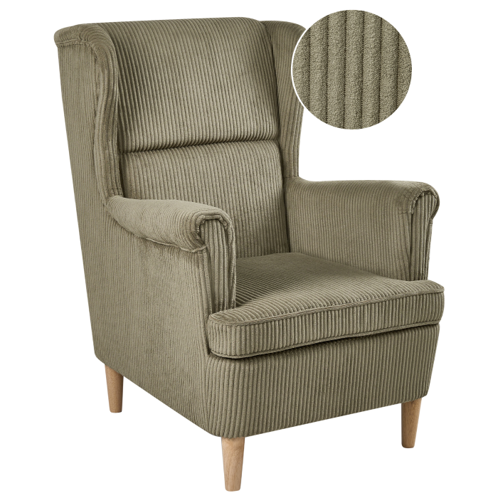 ABSON High Back Armchair Velvet Green [2]