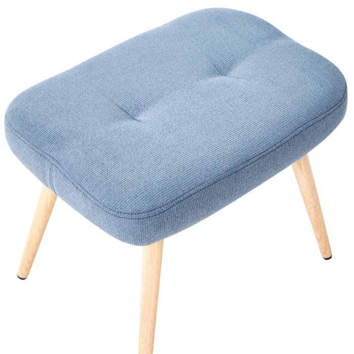 VEJLE high-back armchair with stool Dark blue [10]