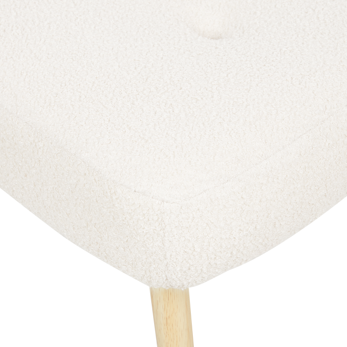 Fotoliu cu spătar înalt VEJLE cu taburet Boucle Alb-murdar [10]