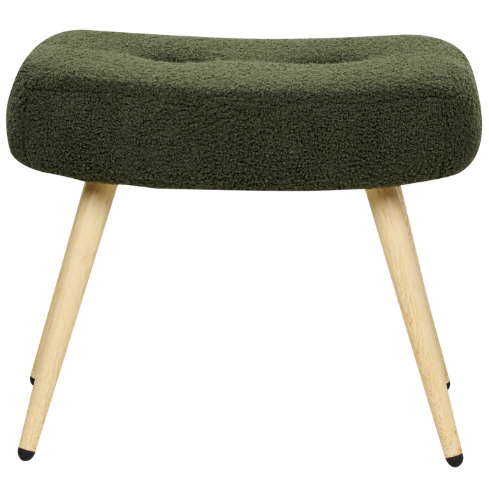 VEJLE High Back Armchair with Boucle Stool Dark Green [8]