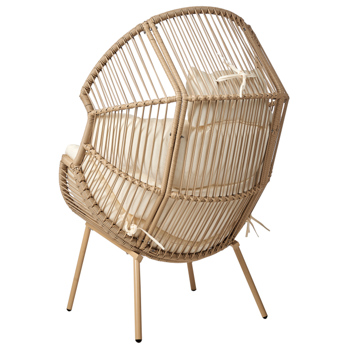 MURANO Beige Synthetic Rattan Garden Armchair with Footrest [6]