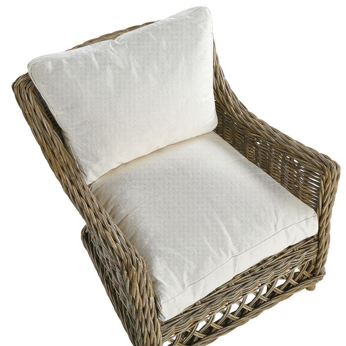 Fotoliu de grădină RIBOLLA cu taburet Ratan Natural [6]