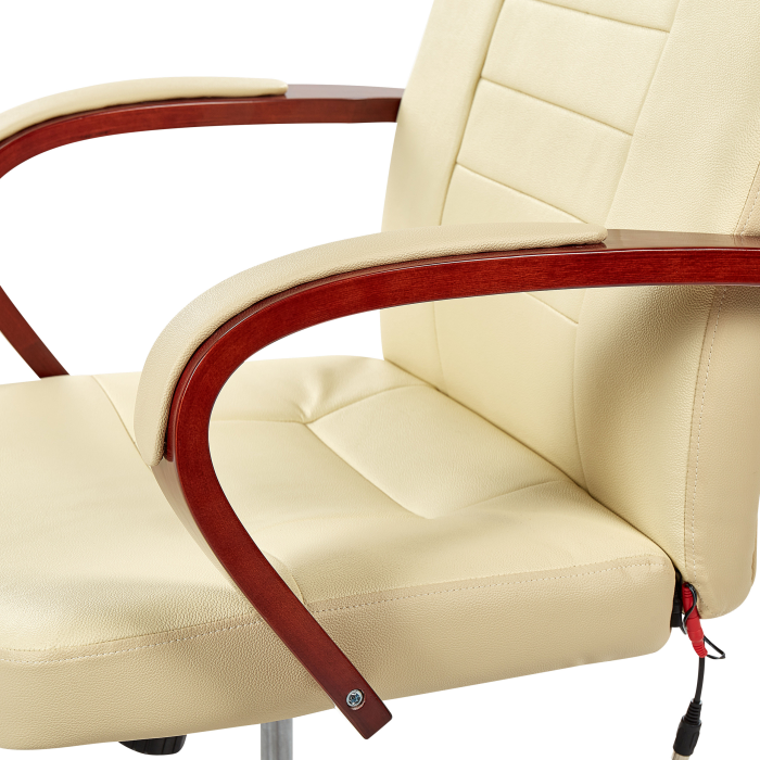 DIAMOND Massage Chair with Heating Function Natural Leather Beige [7]