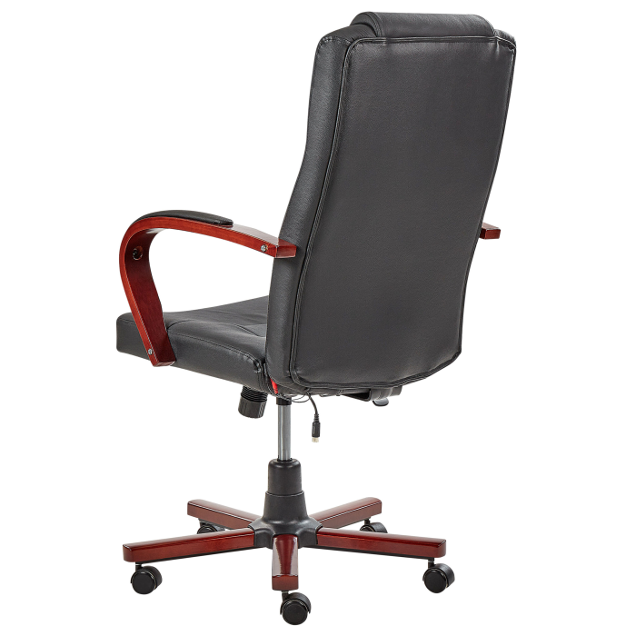 DIAMOND massage armchair with heating function Natural leather Black [5]