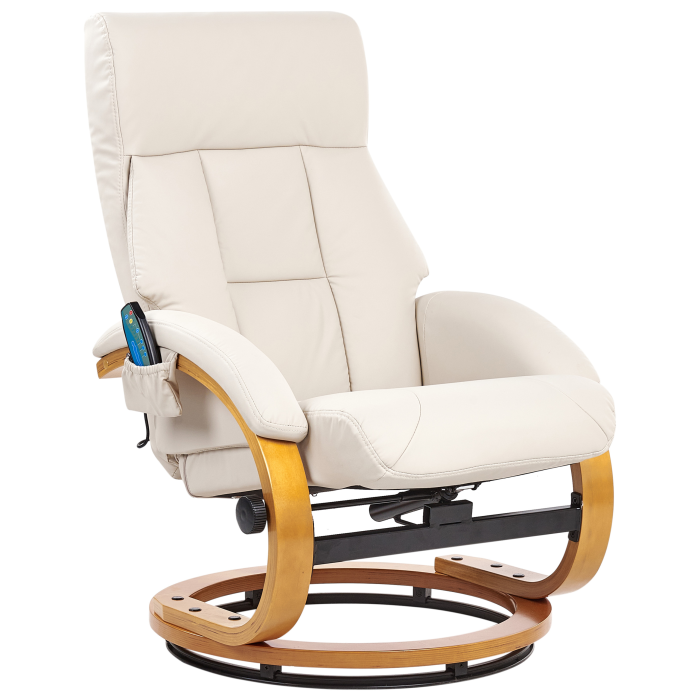 FORCE massage armchair with stool Eco-leather Light beige [5]
