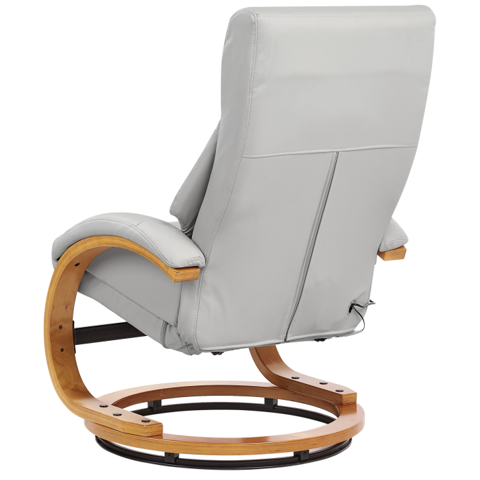 Force Massage Armchair with Stool Eco-Leather Light Grey [5]