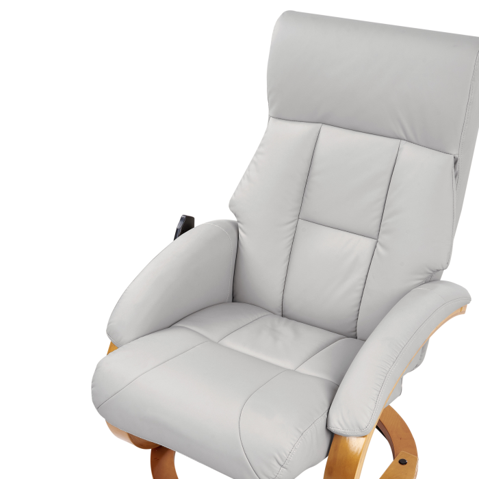 Force Massage Armchair with Stool Eco-Leather Light Grey [7]