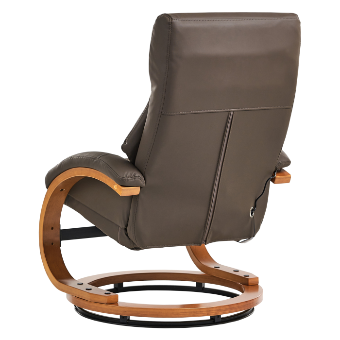 Massage armchair FORCE with stool Eco-leather Dark Brown [7]