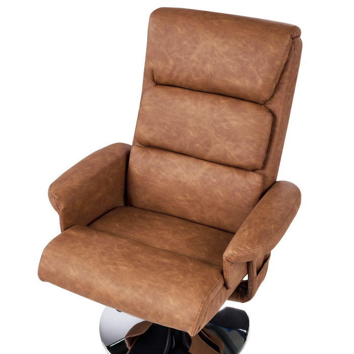 Fotoliu de masaj LEGEND cu taburet Piele ecologică Maro [9]