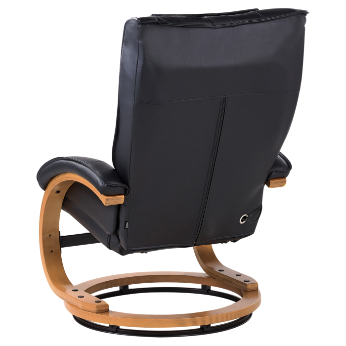 Fotoliu de masaj MAJESTIC cu taburet Piele ecologică Negru [7]