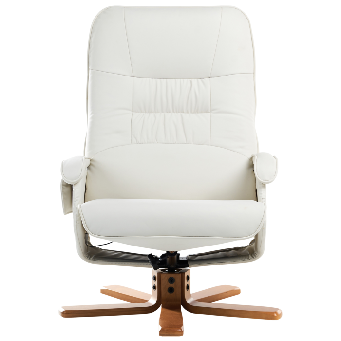 RELAXPRO massage chair with stool Off-white eco-leather [6]