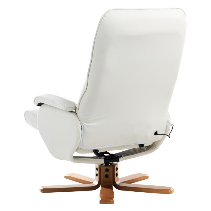 RELAXPRO massage chair with stool Off-white eco-leather [7]
