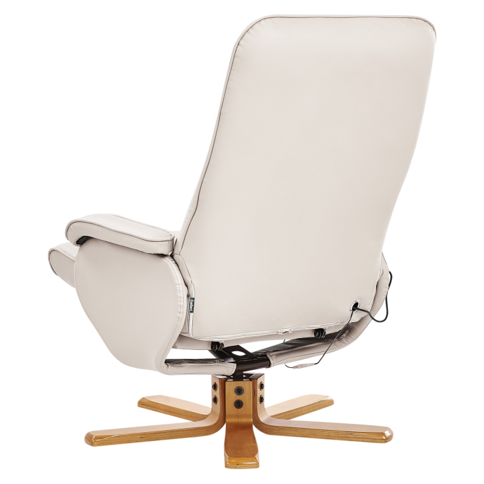 RELAXPRO Massage Chair with Stool Eco-leather Light Beige [8]