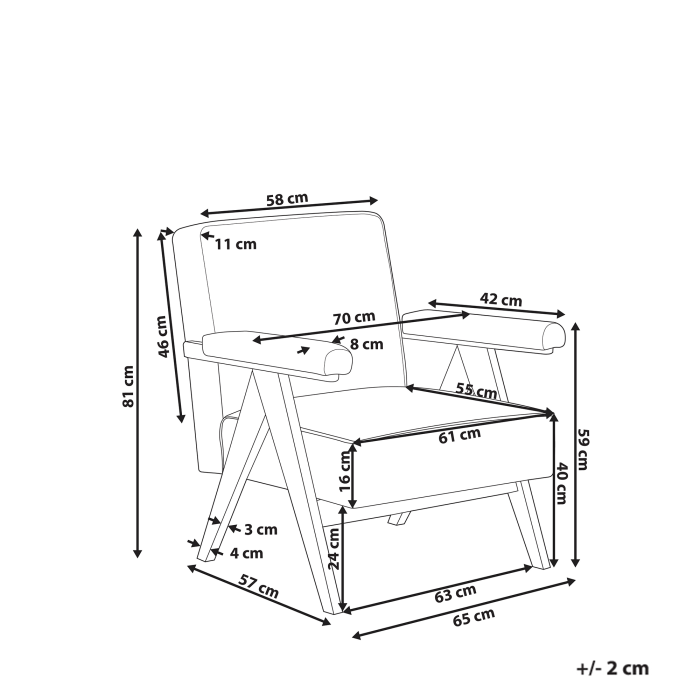 Armchair EVJE Boucle Off-white [3]