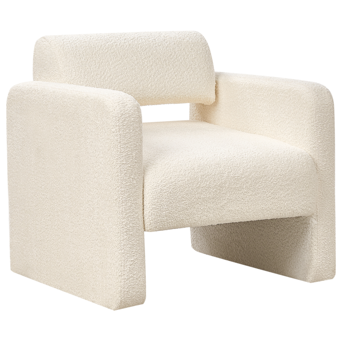 Fotoliu HALLSBERG Boucle Alb-murdar [4]