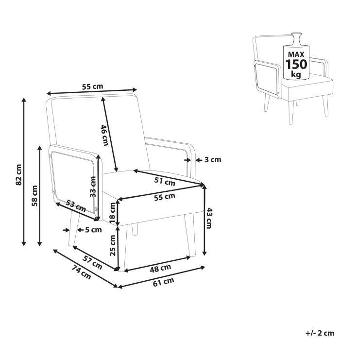HOJBY Boucle armchair Off-white [3]