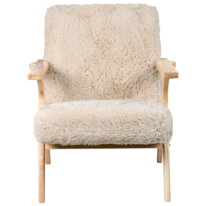 KISA Armchair Artificial Fur Light Beige [5]