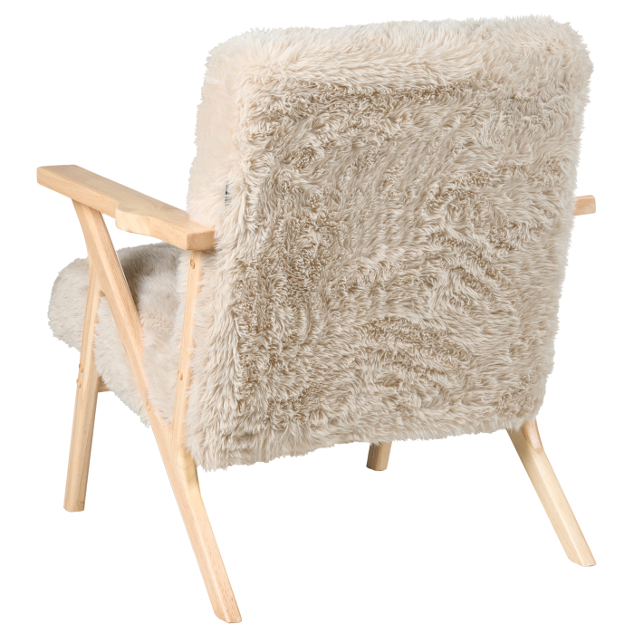 KISA Armchair Artificial Fur Light Beige [6]