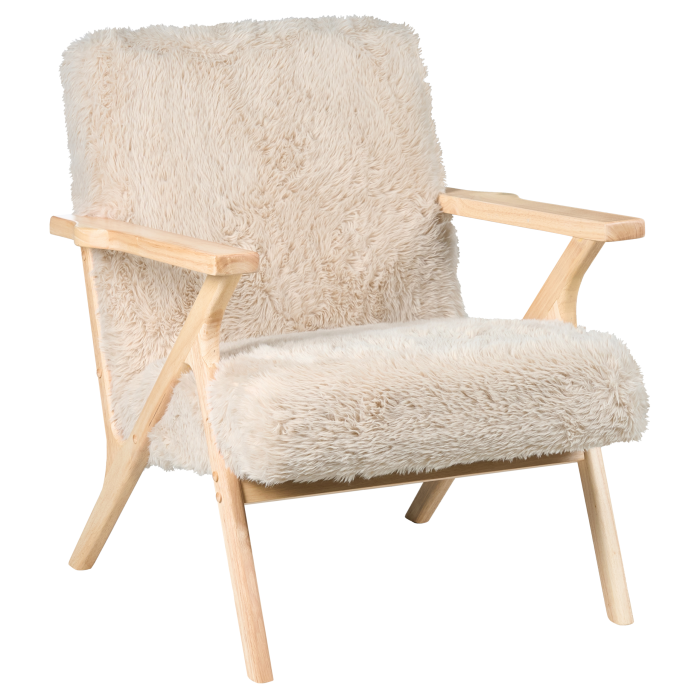 KISA Armchair Artificial Fur Light Beige [4]