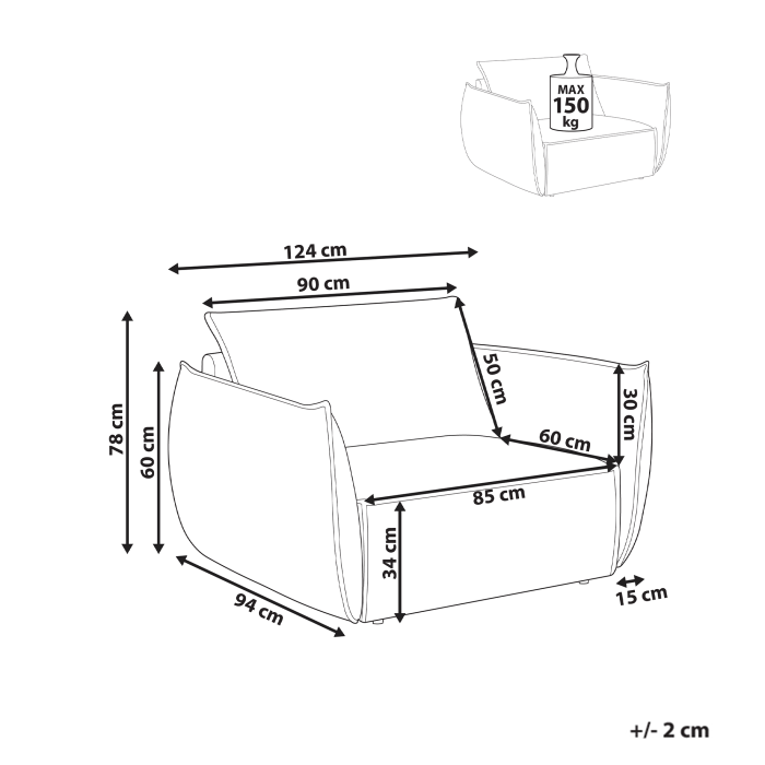 Fotoliu KUNES  Bej deschis [3]