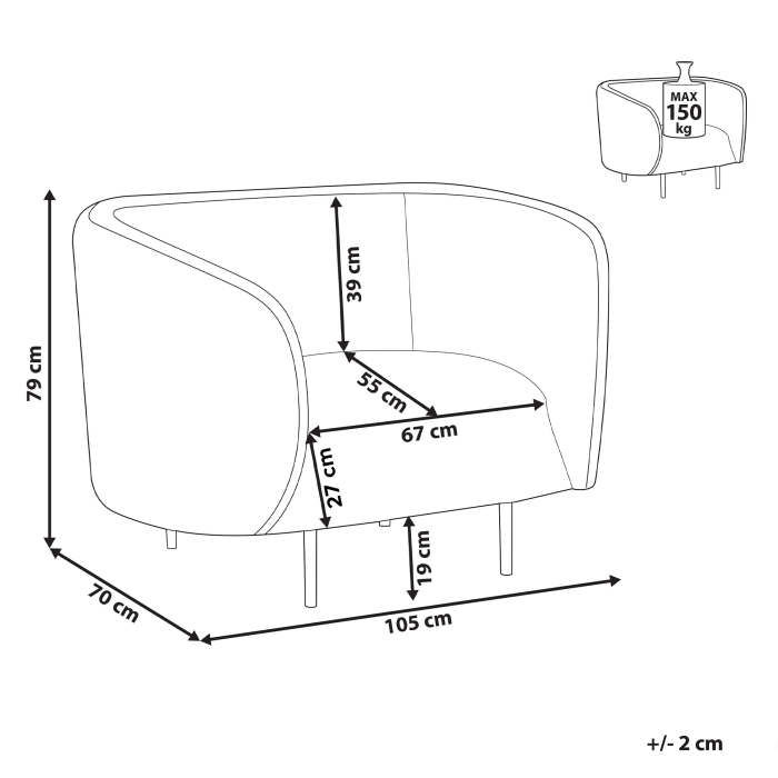 LOEN Armchair Boucle Black [3]