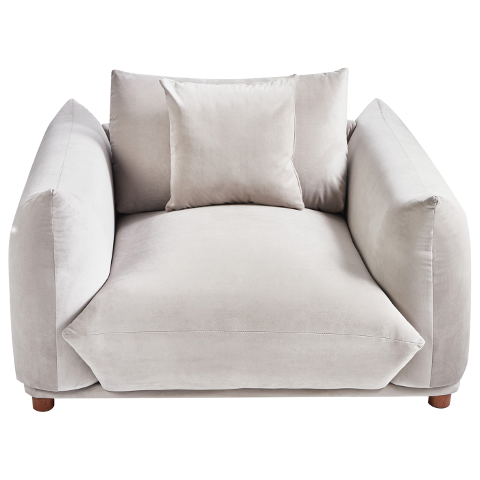 LUVOS Armchair Taupe Velvet [4]
