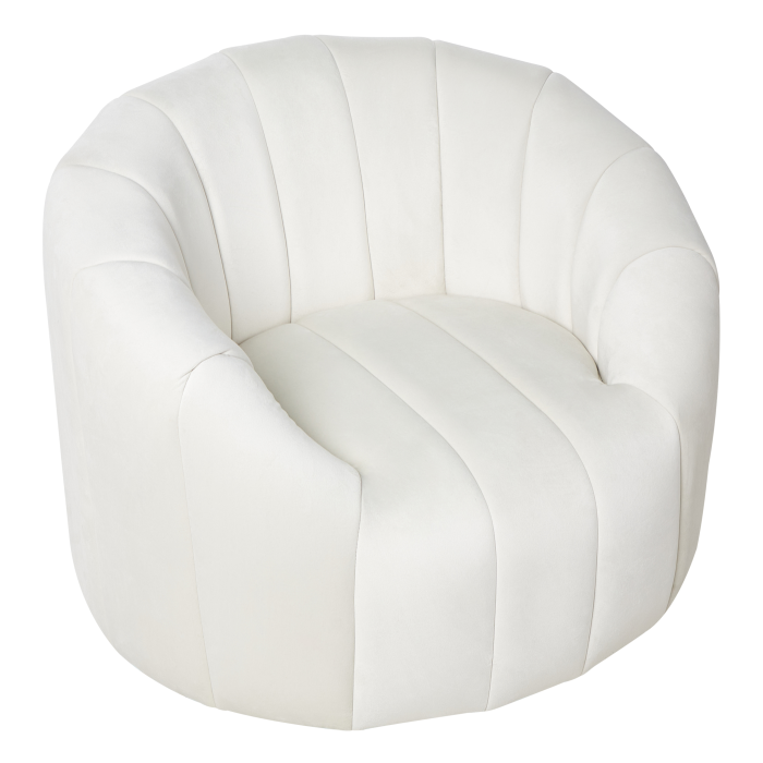 Fotoliu MALUNG Catifea Alb-murdar [6]