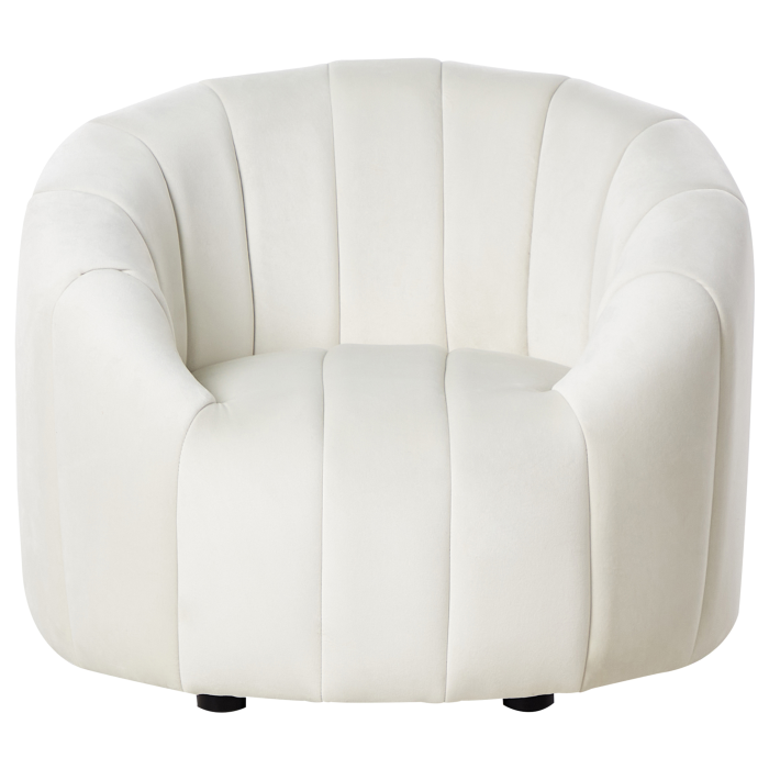 Fotoliu MALUNG Catifea Alb-murdar [4]